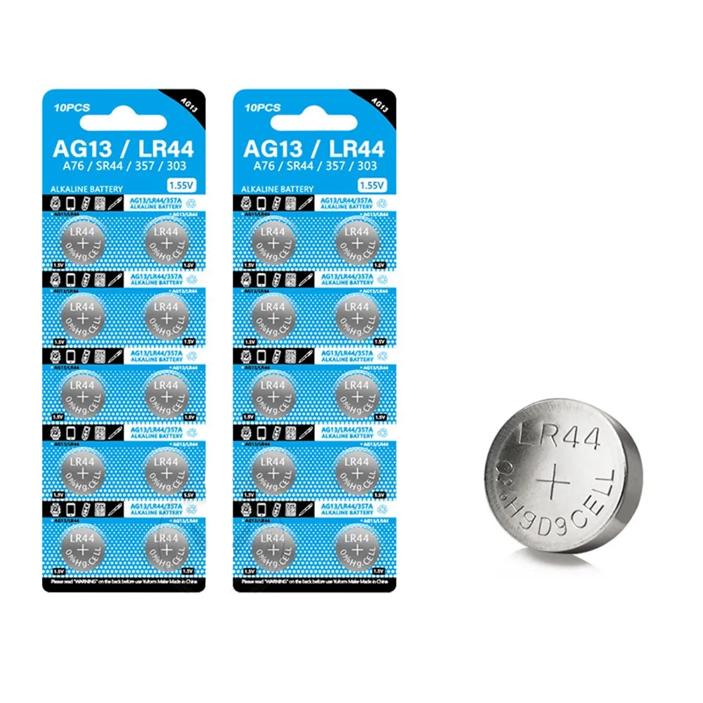 Piles alcalines DTecH AG13/LR44/SR1154 - Blister de 10 pièces