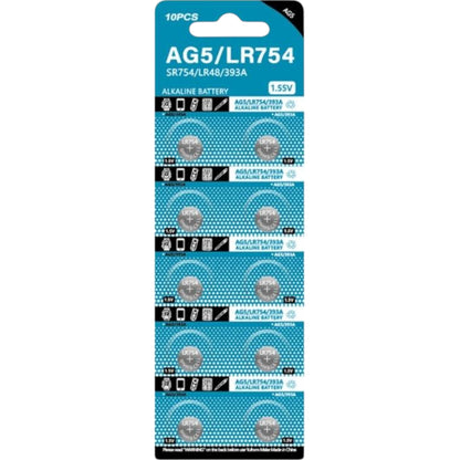 DTecH AG5/LR754/SR48SW/SR48 Alkaline-Knopfzellen - 10 Stück