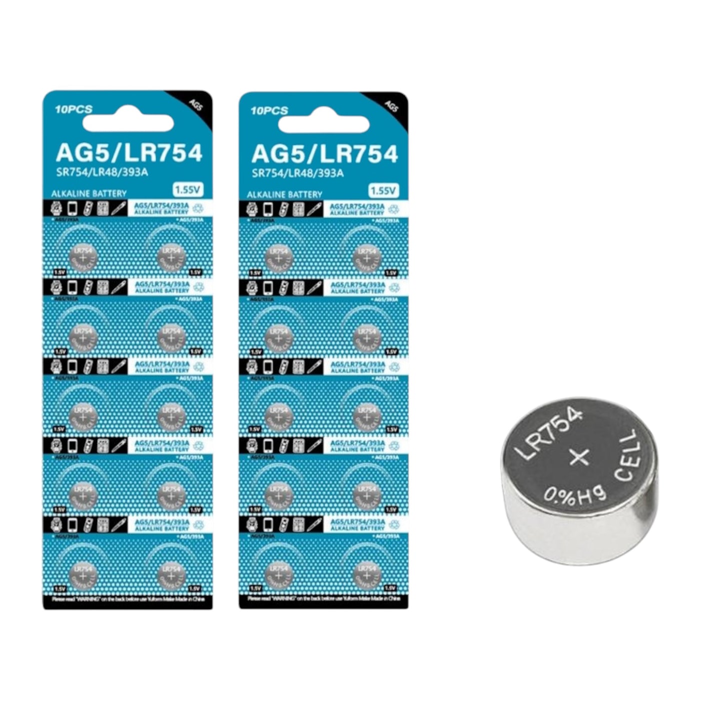 DTecH AG5/LR754/SR48SW/SR48 Alkaline-Knopfzellen - 10 Stück