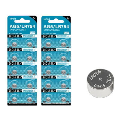 DTecH AG5/LR754/SR48SW/SR48 Alkaline-Knopfzellen - 10 Stück