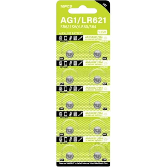 DTecH AG1/LR60/SR621SW/364 Alkaline-Knopfzellen - 10 Stück