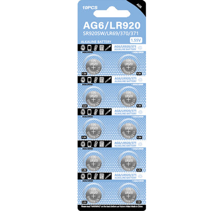 DTecH AG6/LR921/370/SR920SW Alkaline Button Battery Blister - 10 Pcs