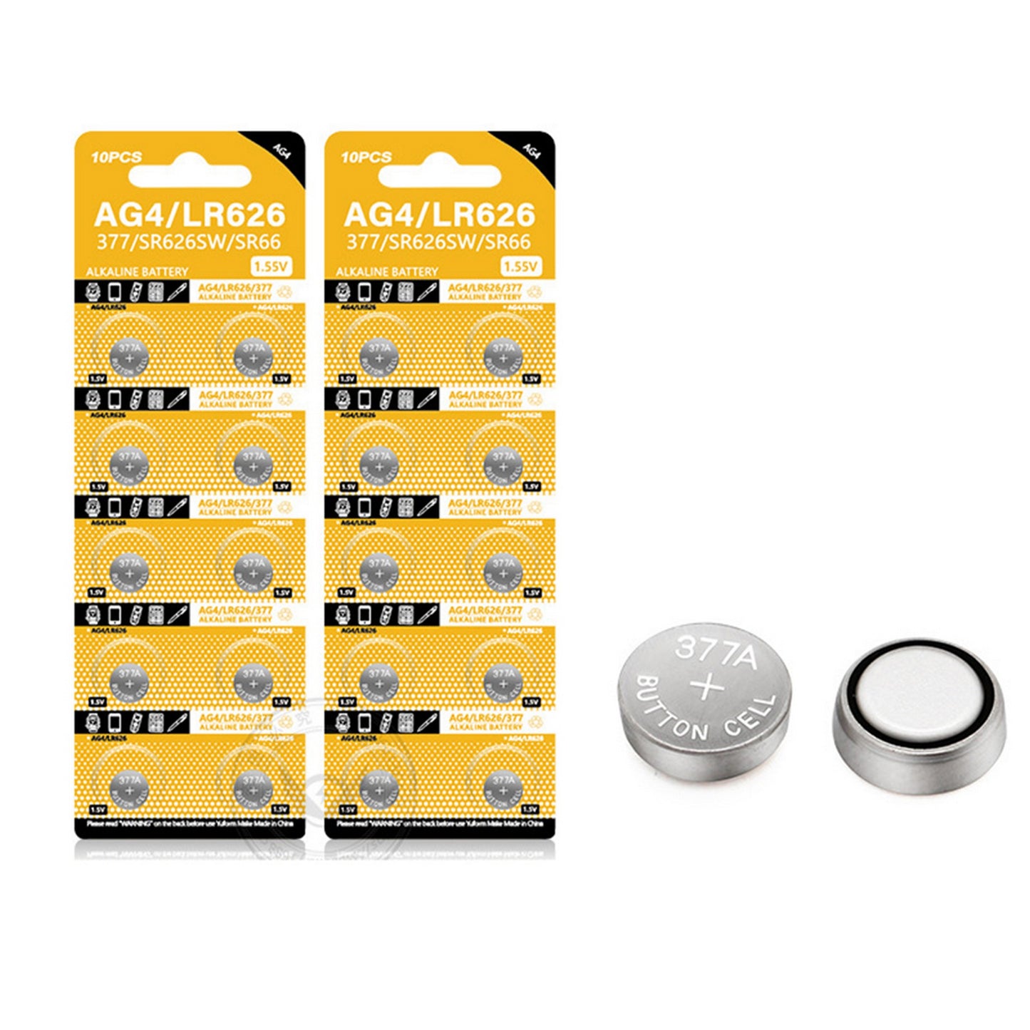 Piles alcalines DTecH AG4/LR66/377/SR626SW - 10 pièces
