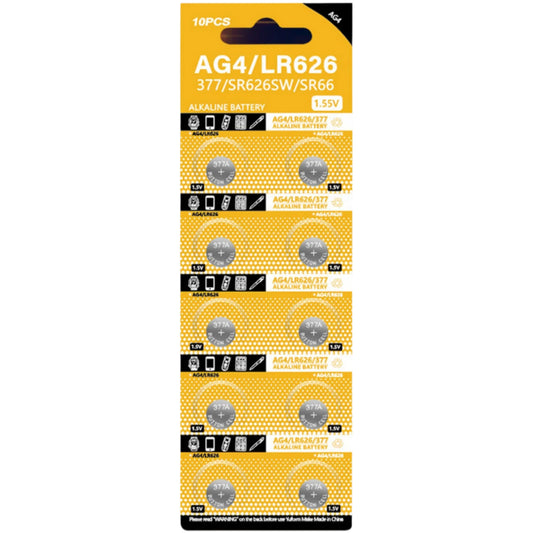 Piles alcalines DTecH AG4/LR66/377/SR626SW - 10 pièces