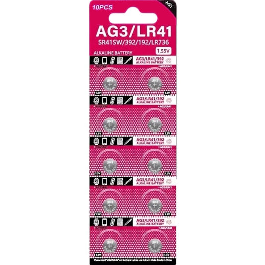 DTecH AG3/LR41/SR41SW/SR41 Alkaline-Knopfzellen - 10 Stück