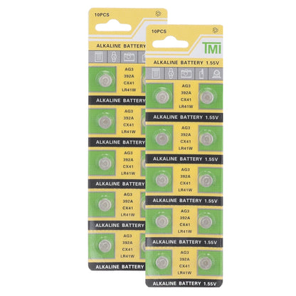 TMI (T&E) AG3/LR41/SR41SW/SR41 Alkaline-Knopfzellen - 10 Stück