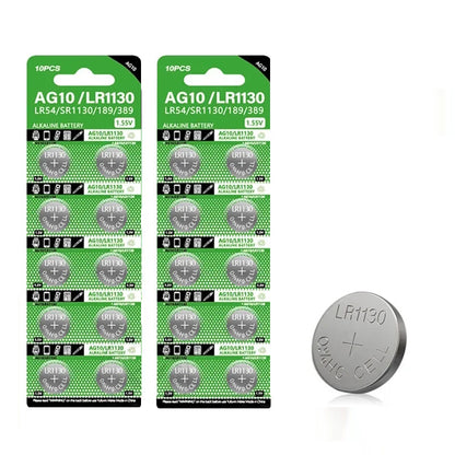 DTecH AG10/LR54/SR1130W/SR1130SW Alkaline-Knopfzellen - 10 Stück