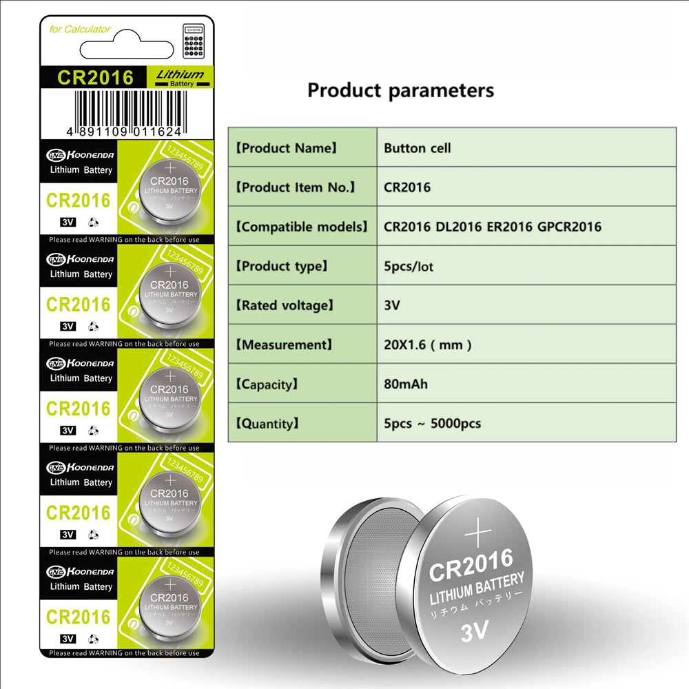 Koonenda CR2016 Lithium-Knopfzelle - 1 Stück