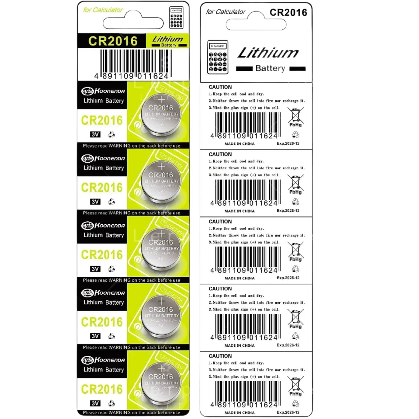 Koonenda CR2016 Lithium-Knopfzelle - 1 Stück