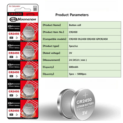 Koonenda CR2450 Lithium-Knopfzelle - 1 Stück