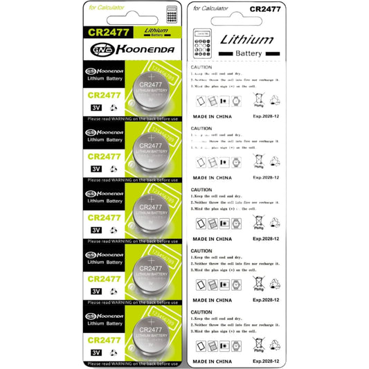 Pile bouton au lithium Koonenda CR2477 - 1 pièce