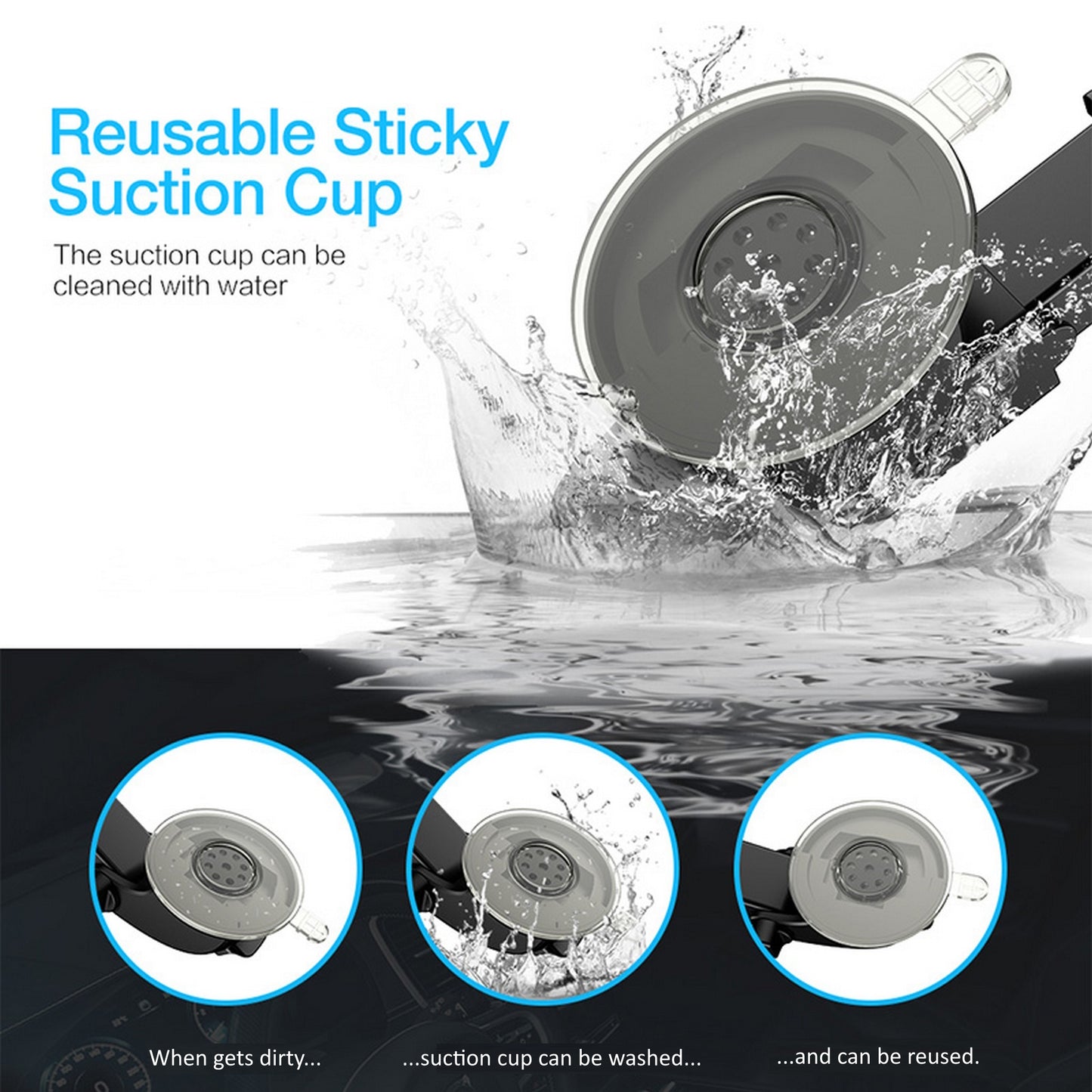Suction Cup Car Mount with 17mm Ball Head: Stable & Adjustable