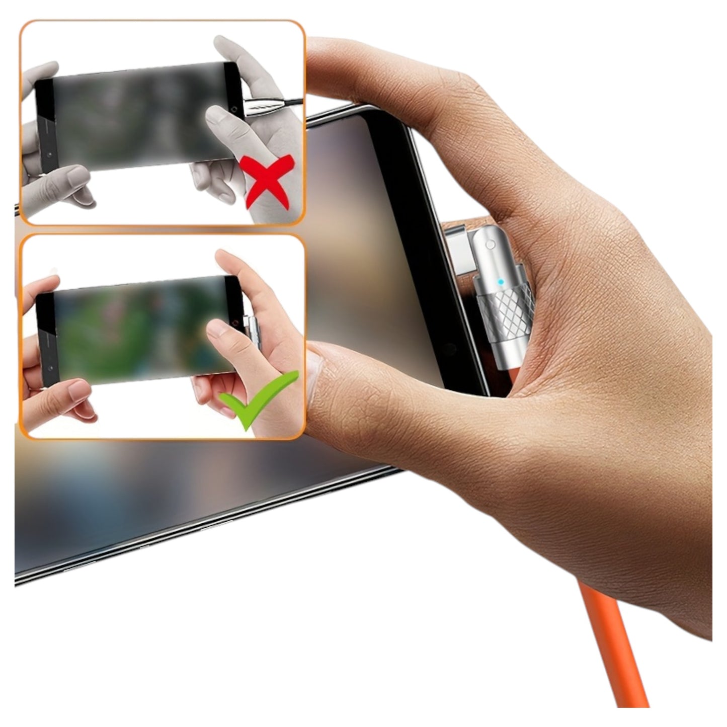 180° Rotating Elbow USB-A/USB-C Cable 1m – Angled comfort meets flexibility