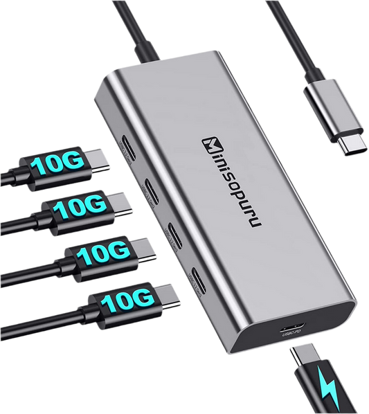 Hub USB-C 10 Gbit/s avec USB-C vers 4x USB-C et PD 100 W