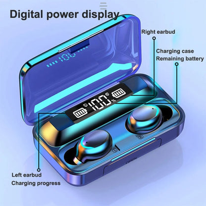 F9 Bluetooth 5.1 Wireless Earbuds with Powerbank Charging Case