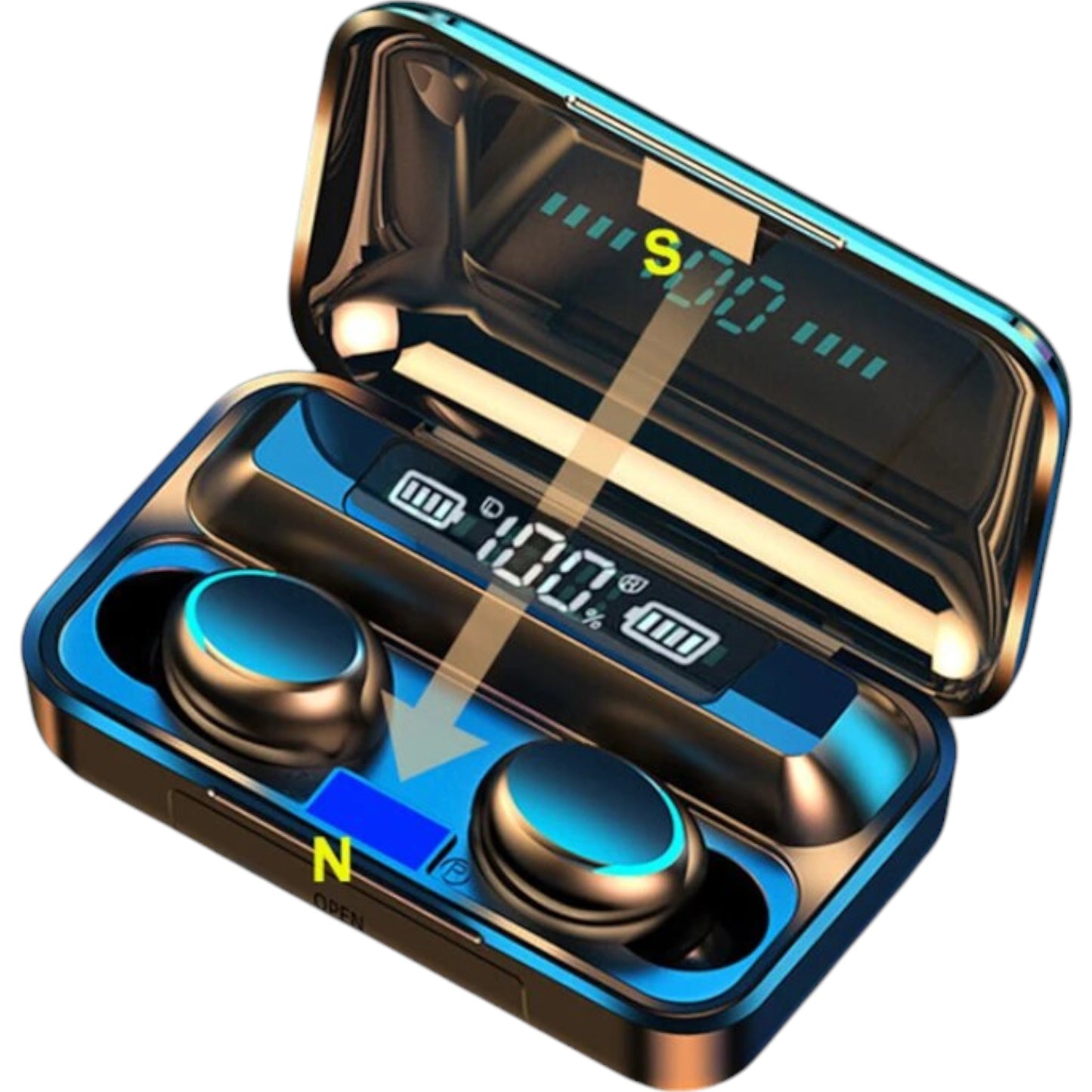F9 Bluetooth 5.1 Wireless Earbuds with Powerbank Charging Case