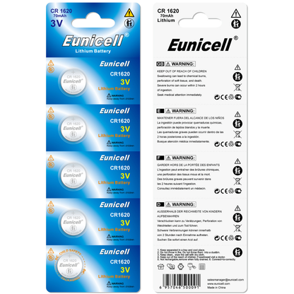 Eunicell CR1620 Lithium Button Battery Blister - 1Pcs