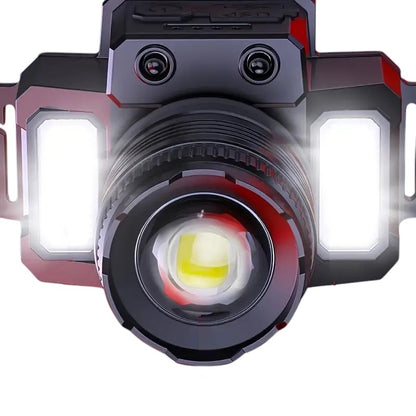 DTecH HL-003 – Lampe frontale à capteur ultra-lumineuse à 6 modes avec zoom et batterie externe