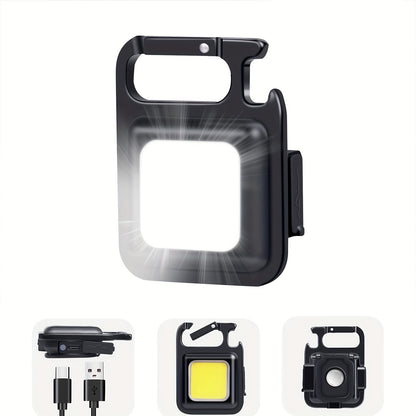 Mini COB Keychain Flashlight – Ultra Bright, Rechargeable, Multi-Functional