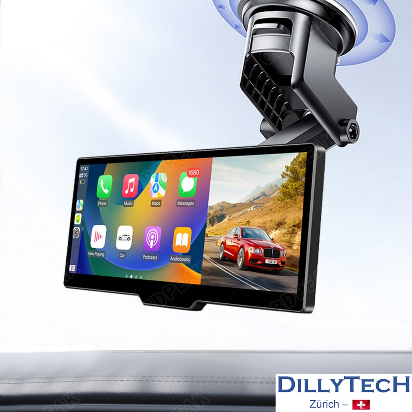 Support de voiture à ventouse avec rotule de 17 mm