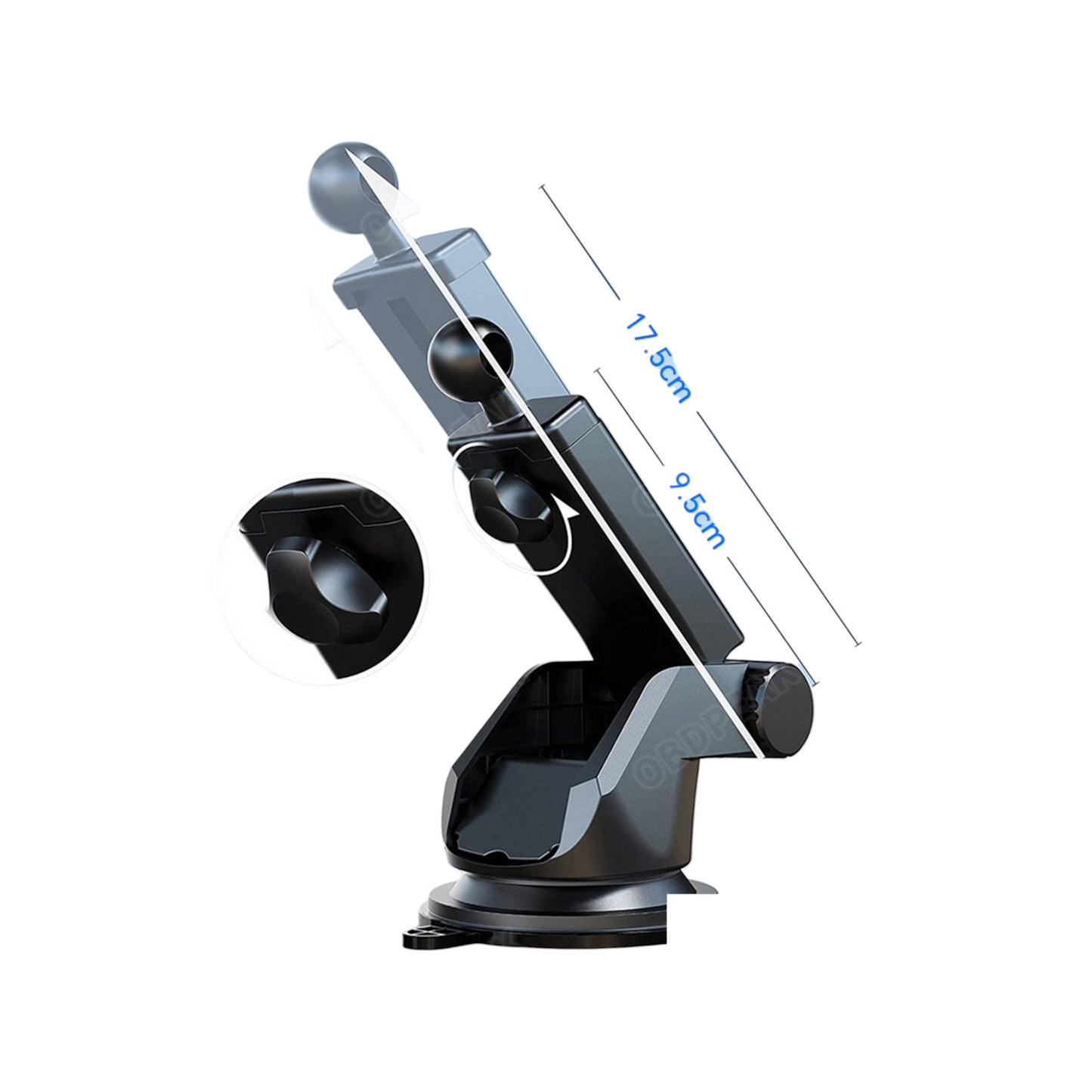 Support de voiture à ventouse avec rotule de 17 mm