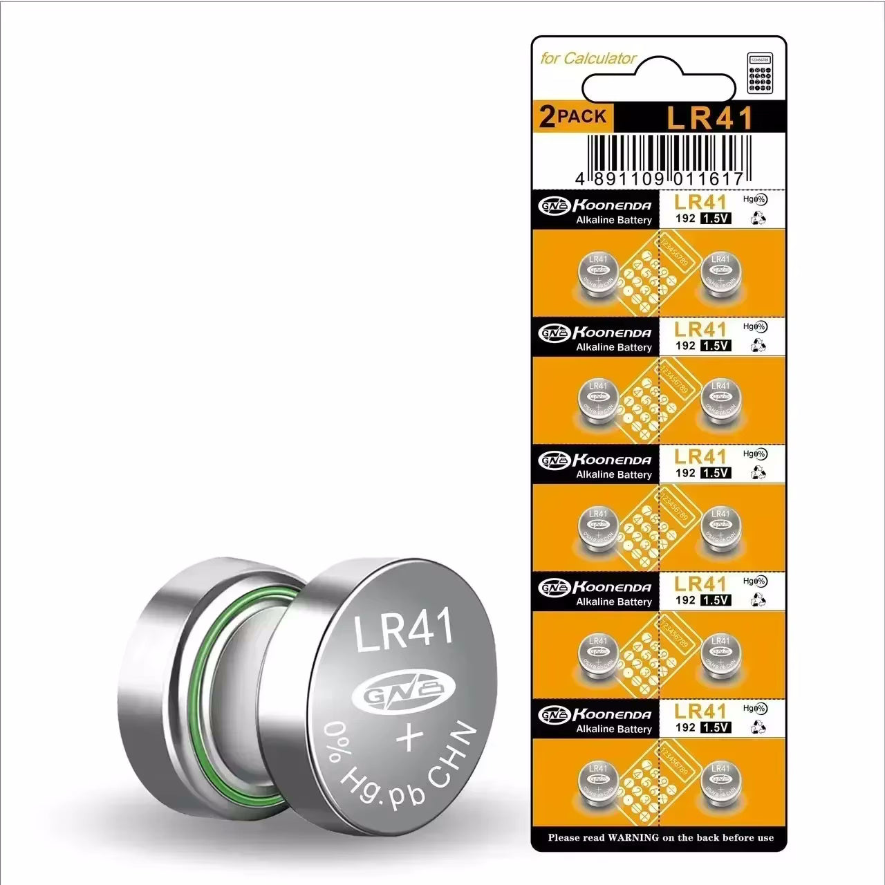 Koonenda AG3/LR41/SR41SW/SR41 Alkaline-Knopfzellen – 10 Stück