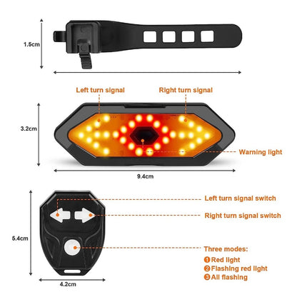 Indicateur/clignotant de lumière LED sans fil à distance M1 pour vélo