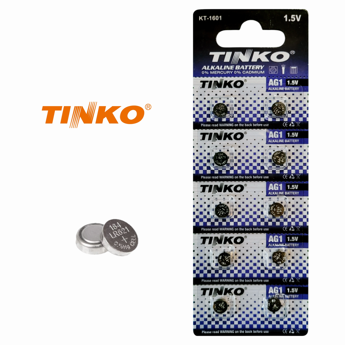 TINKO AG1 – Vorderseite mit TINKO-Logo und passenden Knopfzellen