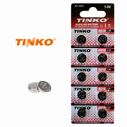 TINKO AG10 – Vorderseite mit TINKO-Logo und passenden Knopfzellen