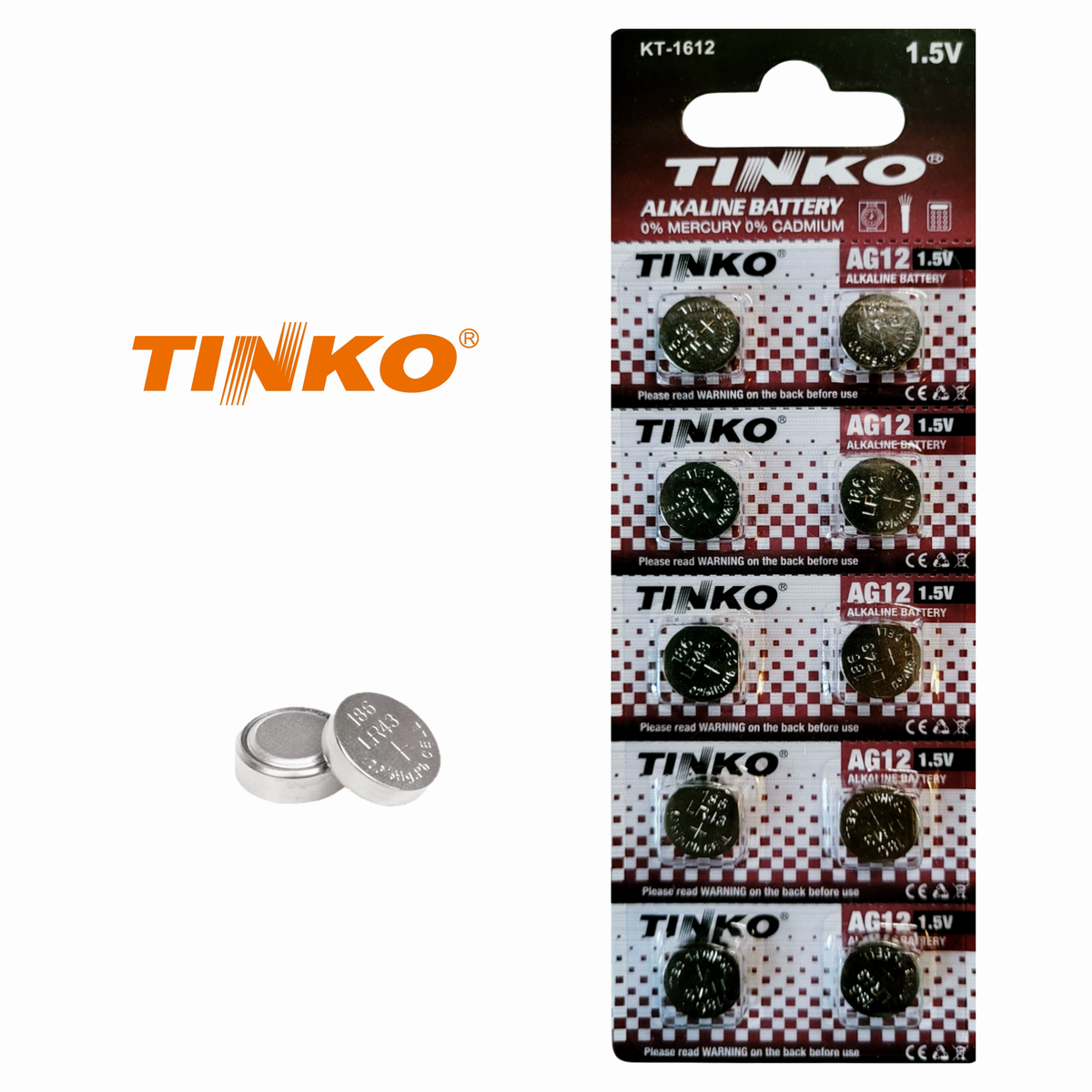 TINKO AG12 – Vorderseite mit TINKO-Logo und passenden Knopfzellen