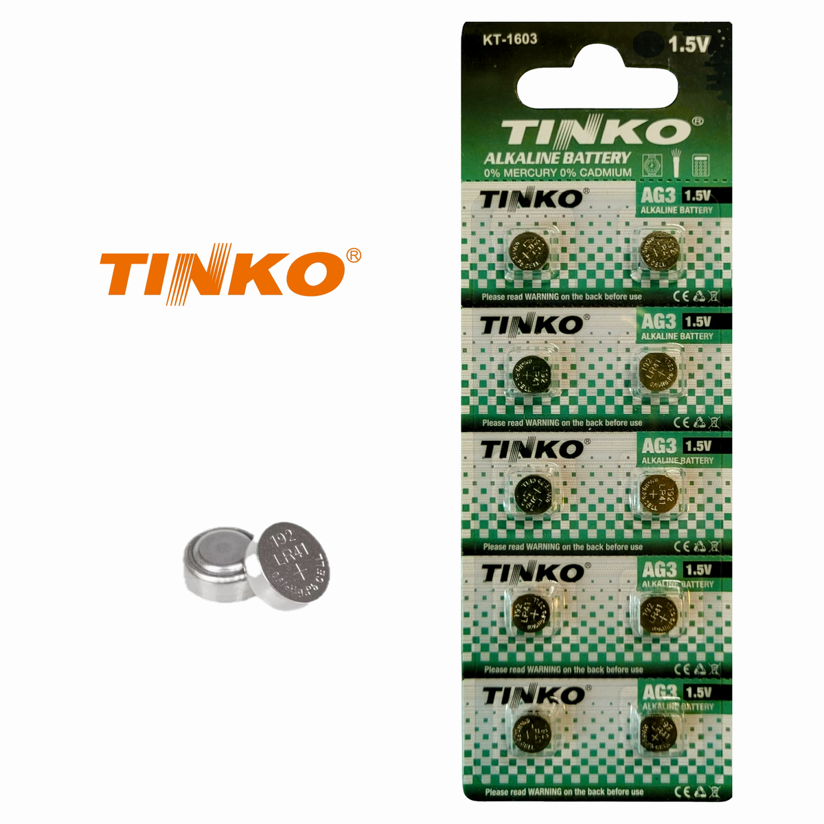TINKO AG3 – Vorderseite mit TINKO-Logo und passenden Knopfzellen