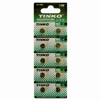 TINKO AG3 Alkaline-Knopfzellen – Originalblister, Vorderseite