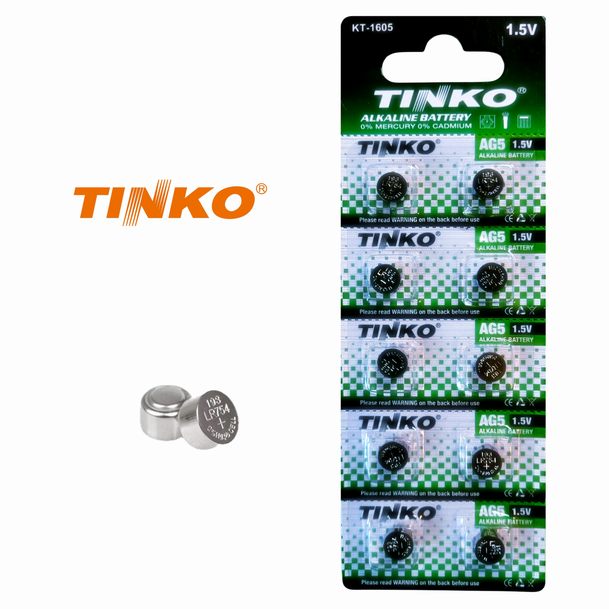 TINKO AG5 – Vorderseite mit TINKO-Logo und passenden Knopfzellen
