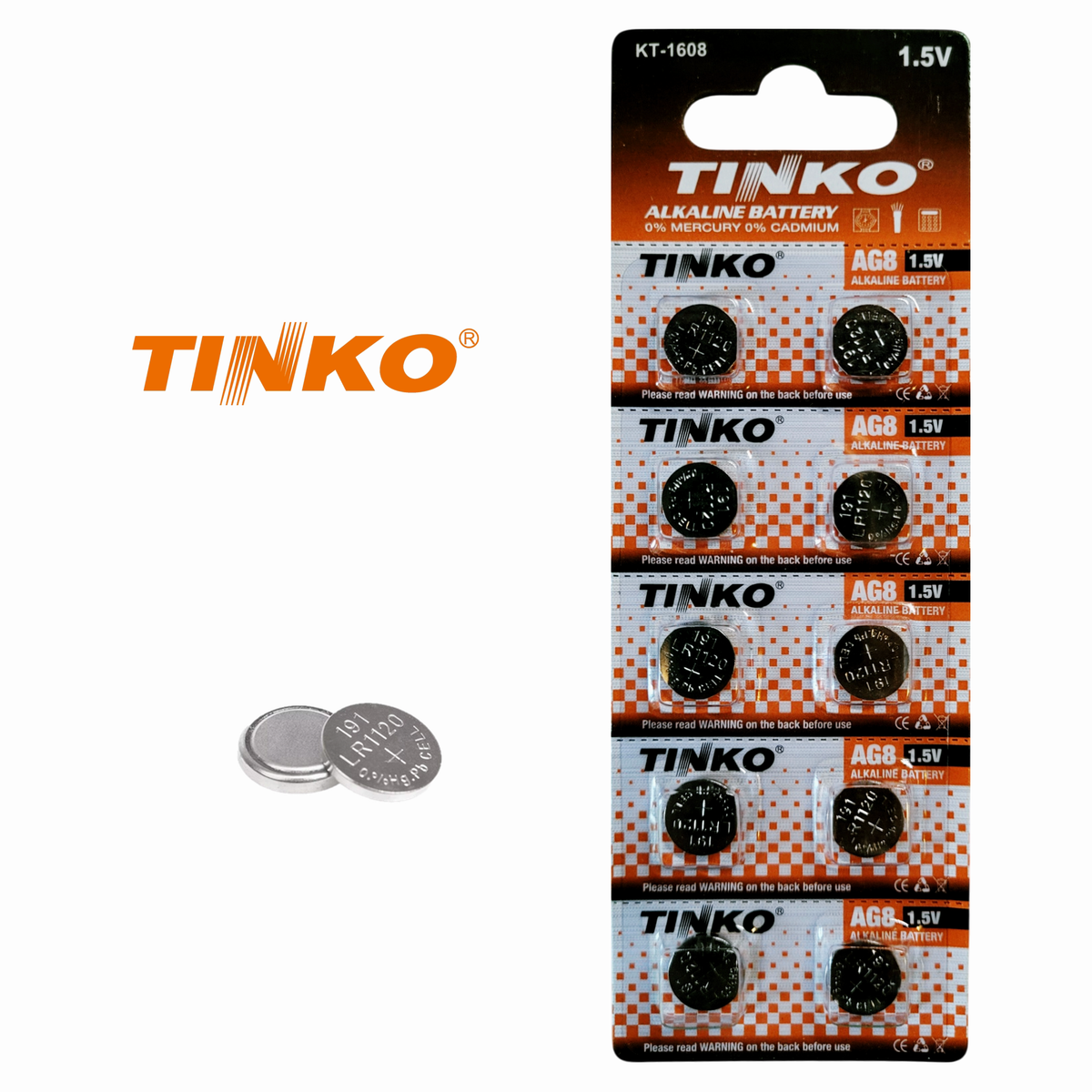 TINKO AG8 – Vorderseite mit TINKO-Logo und passenden Knopfzellen