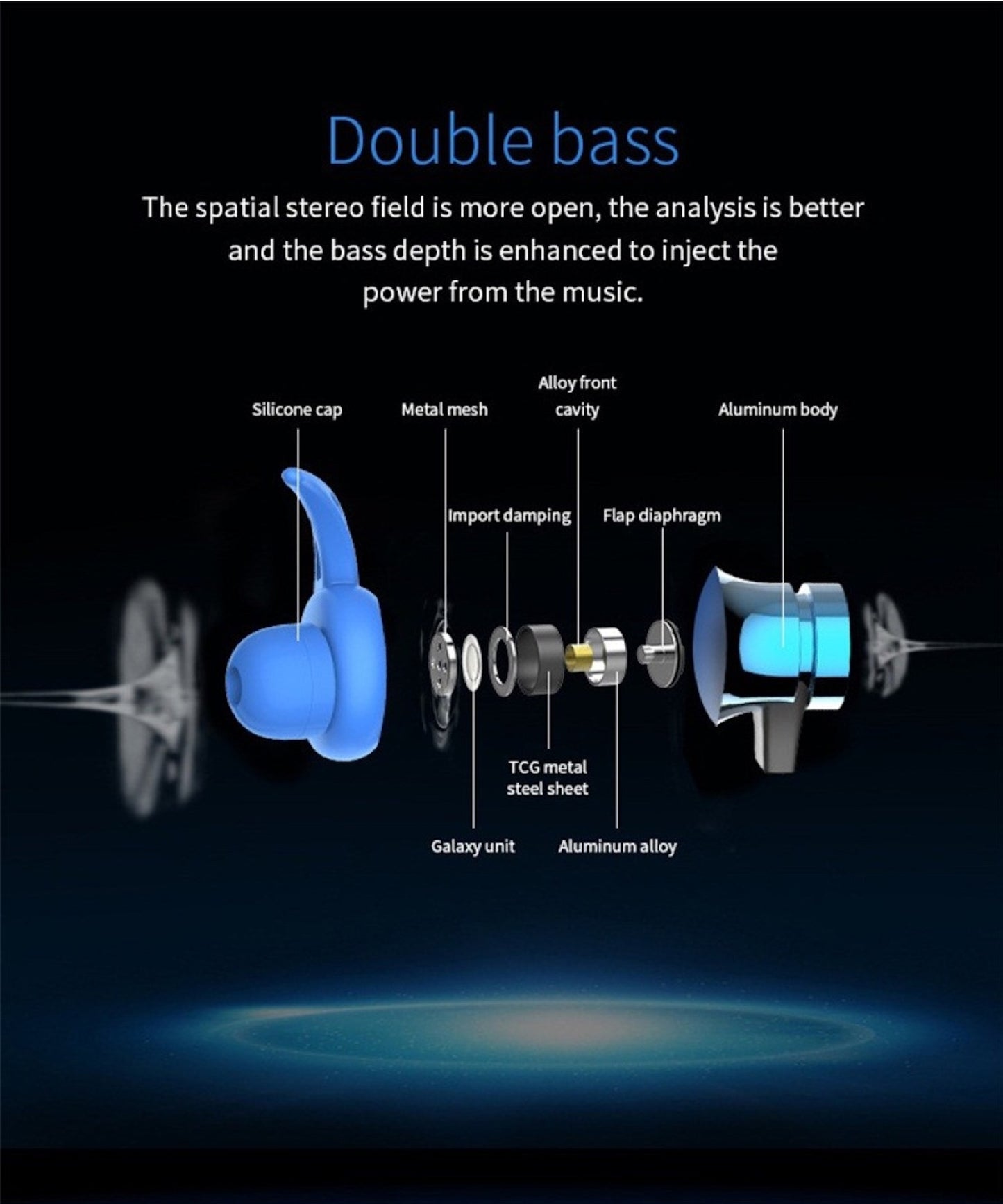 Écouteurs sans fil Bluetooth 5.0 pour le sport XT-22 avec carte TF