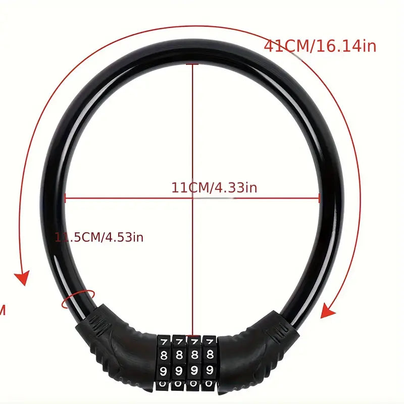 4-Digit Combination Steel Cable Bike Lock