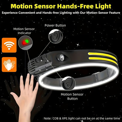 DTech Single/Double COB Light Stripes & LED Rechargeable Headlight With Flexible  Silicone Body