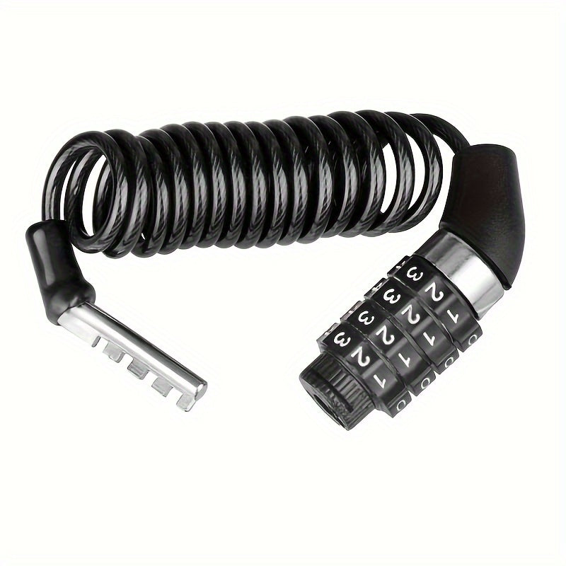 DTech Helmet & Bicycle Spiral Cable Lock – Lightweight security on the go