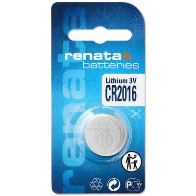 Pile bouton au lithium Renata CR2016 - 1 pièce