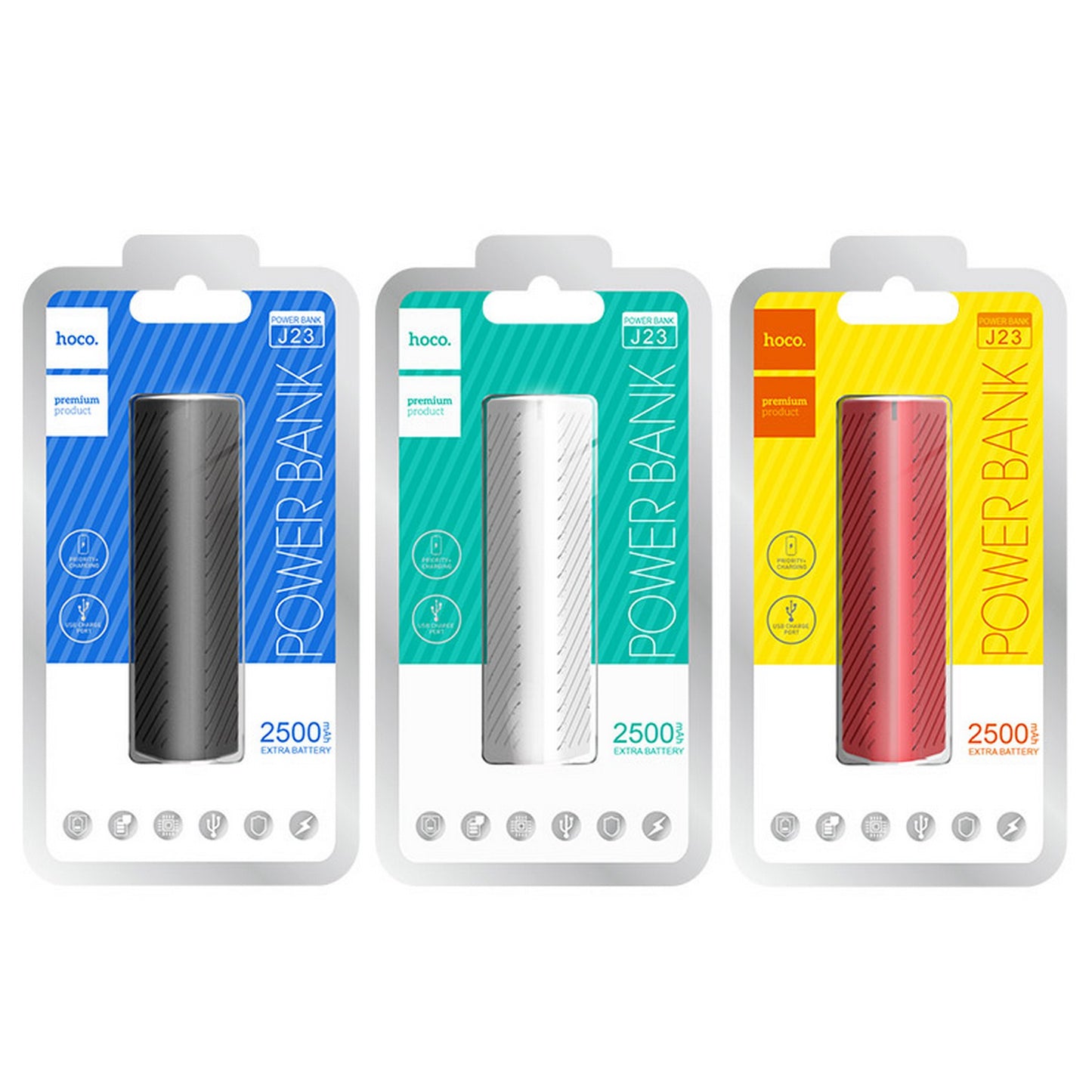 J23 2500mAh Power Bank with USB-A Output and LED Display