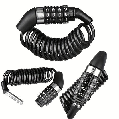 DTech Helmet & Bicycle Spiral Cable Lock – Lightweight security on the go