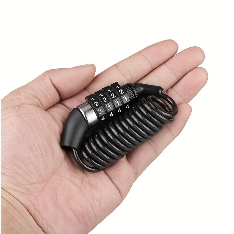 DTech Helmet & Bicycle Spiral Cable Lock – Lightweight security on the go