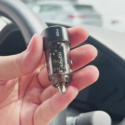 60W Toocki USB-C & USB-A Car Charger with PD, QC 3.0